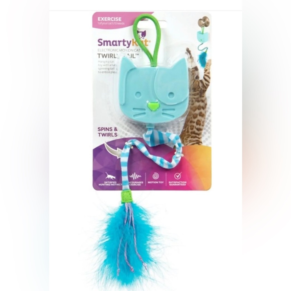 Smartykat Twirly Tail Hanging ELECTRONIC INTERACTIVE Cat Toy Spins & Twirls New